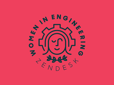 Women in Engineering at Zendesk badge gear heisler identity logo minimal modern monoline simple women zendesk