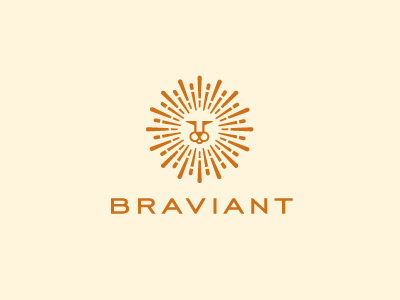 Braviant brave fun identity lion logo logotype minimal modern online radiant restaurant sun