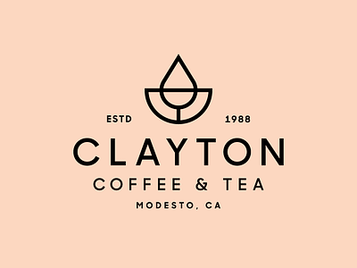 Clayton Coffee & Tea california coffee drip heisler identity leaf logo minimal modern monoline roaster simple