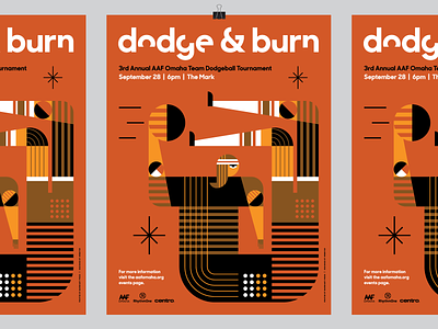AAF Omaha 2018 Dodge & Burn Dodgeball Poster dodgeball heisler illustration minimal modern poster