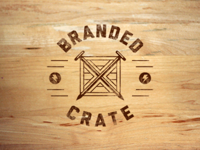 Branded Crate brandm crate design identity lightning logo logotype marketing nails retro wood