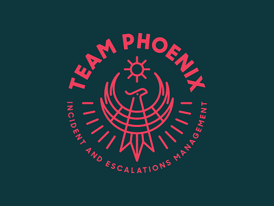 Zendesk Team Phoenix badge branding heisler identity logo monoline phoenix sun zendesk