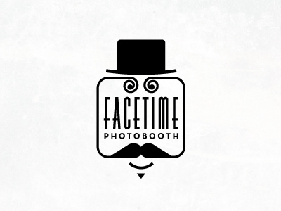 Facetime Photobooth booth face fun hat identity logo logotype moustache photo retro