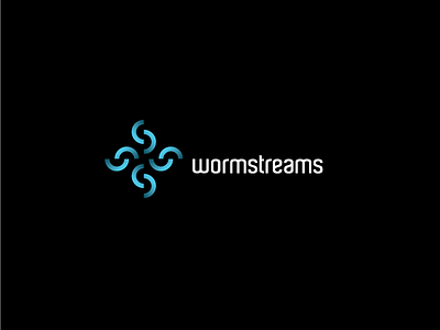 Wormstreams app audio identity logo logotype minimal modern simple stream tool water web worm