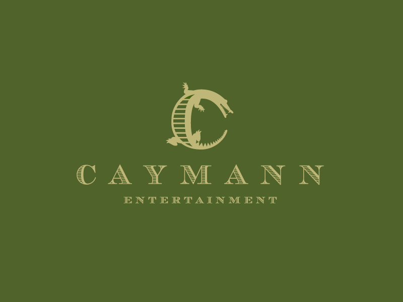 Caymann Entertainment logo logotype identity simple modern minimal animal alligator crocodile film movie entertainment