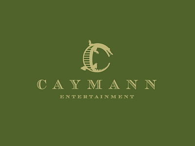 Caymann Entertainment alligator animal crocodile entertainment film identity logo logotype minimal modern movie simple