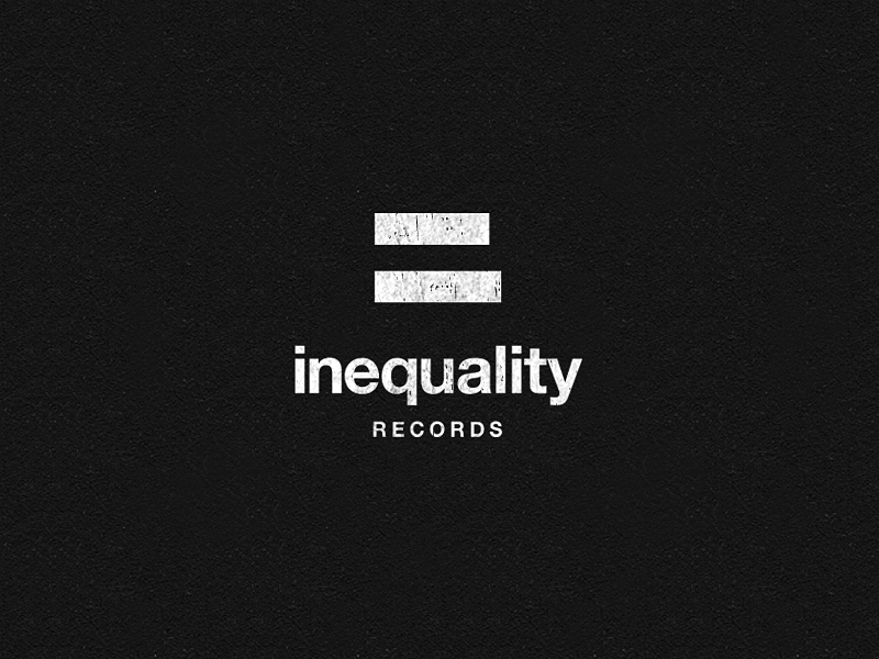 Inequality Records logo logotype identity simple minimal clever inequality records music label equal sign