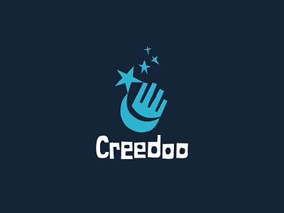 Creedoo christian church cross faith hand identity inspiration logo logotype moon religious stars