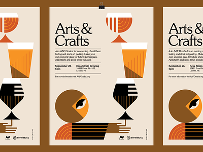 AAF Omaha Arts & Crafts event poster design beer event geometric heisler illustration modern poster simple