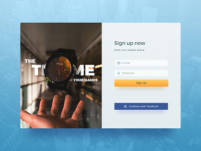 Daily UI 001 - Sign-Up blue daly ui dayliui design form sign up time ui ui design watch