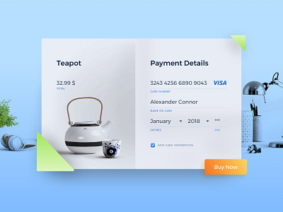 Daily UI 002 - Credit Card Checkout credit card credit card checkout daly ui design form teapot ui ux web design