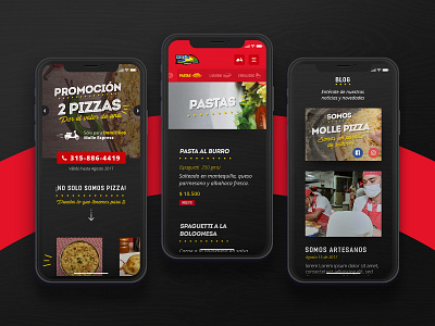 🍕 Mobile Design black design mobile pizza red responsive responsive design ui ux
