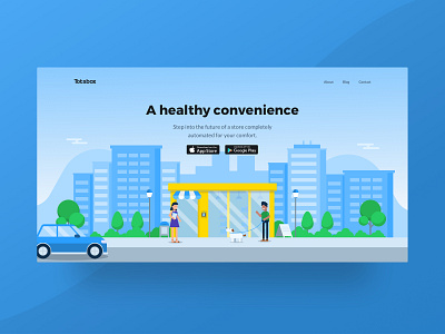 Totsbox Home Page app blue design illustration ui ux vector web design