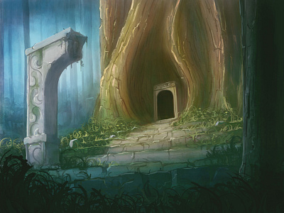 Enchanted Forest Ruins 2dart concept art environment art fantasy forest illustration