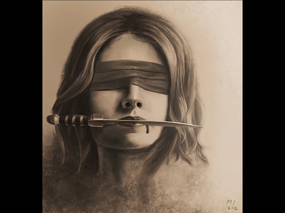 Psychotic 2dart digital painting illustration macabre portraitart