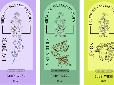 Body Wash Label Design 3d branding design graphic design illustration logo typography vector