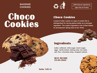 Choco Cookies Label Design branding graphic design illustration label label design photoshop production design production package
