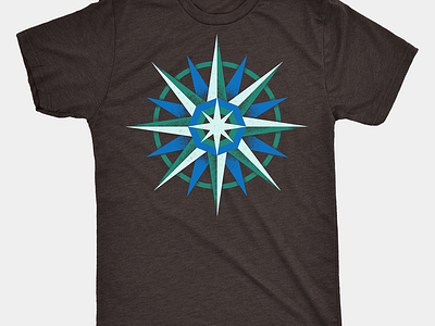 Compass adventure compass compass rose cotton bureau tee tee shirt