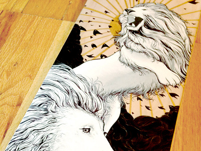 Blind The Light of Hope illustration lion painting skate deck skateboard