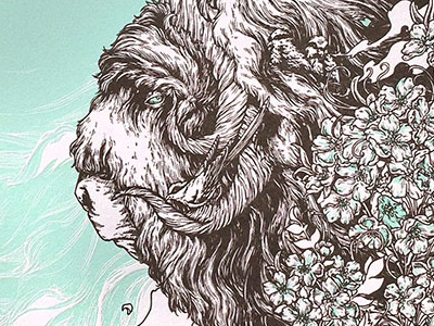 Dissolve The Bitter Canon erica williams hound dog press illustration letterpress limited edition print musk ox two color
