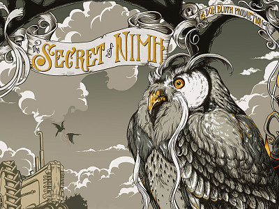 The Secret Of N.I.M.H. cinema drawing illustration movie nimh owl poster screen print