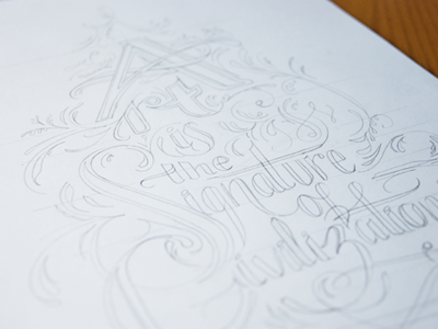 Sketch | Art Quote flourishes hand lettering lettering pencil type