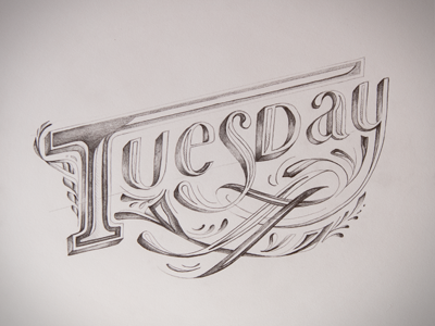 Sketch | Tuesday graphite hand lettering lettering pencil type