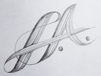 Sketch | L.A. graphite hand lettering lettering monogram sketch text type