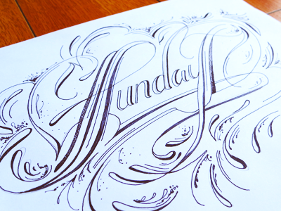 Sketch | Sunday black hand lettering lettering pen type