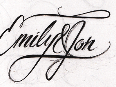 Sketch | Emily & Jon hand lettering typography