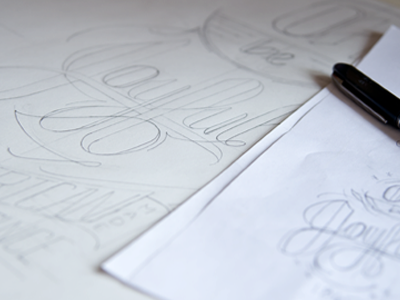 Sketch | Joyful Outline lettering sketch type