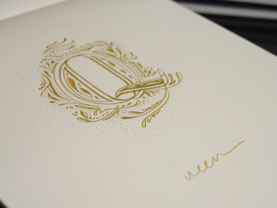 Sketch | Queen drop cap flourishes gold hand lettering lettering ornate royal type typography