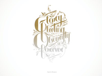 Print | Glory fade gold grey hand lettering lettering poster quote typography