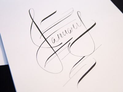 Sketch | January black hand lettering lettering pen typography