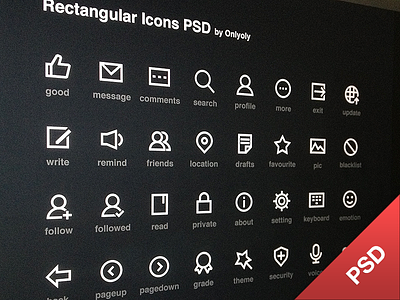 Rectangular Icons PSD download icon line onlyoly onlyoly psd rectangular simple