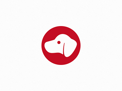 A Dog comfort dog golden retriever illustrator logo onlyoly red