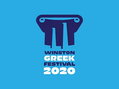 Greek Festival Logo Comp 1 2020 acropolis annual city column downtown event fest festival greece greek ionic logo mediterranean north carolina parthenon party salem winston winston salem