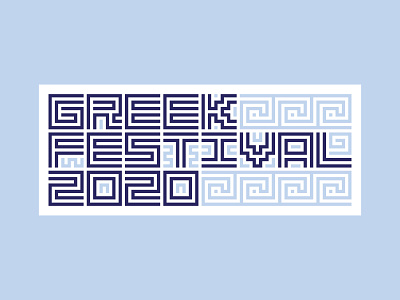 Greek Festival Badge Option 2 2020 acropolis annual badge city event fest festival greece greek logo mediterranean north carolina parthenon party pattern salem tile winston winston salem