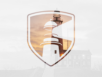 Lighthouse badge beach island lighthouse logo montauk nautical ocean summer surf water waves