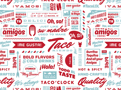 Taco Riendo branding butcher design food liner matt stevens mexican mexico pattern restaurant spanish typography