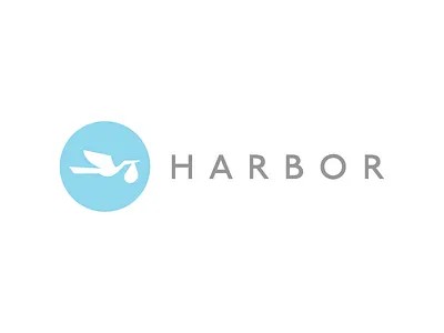 Harbor Logo 2 baby bag bird branding crane diaper harbor infant logo nautical ocean sea