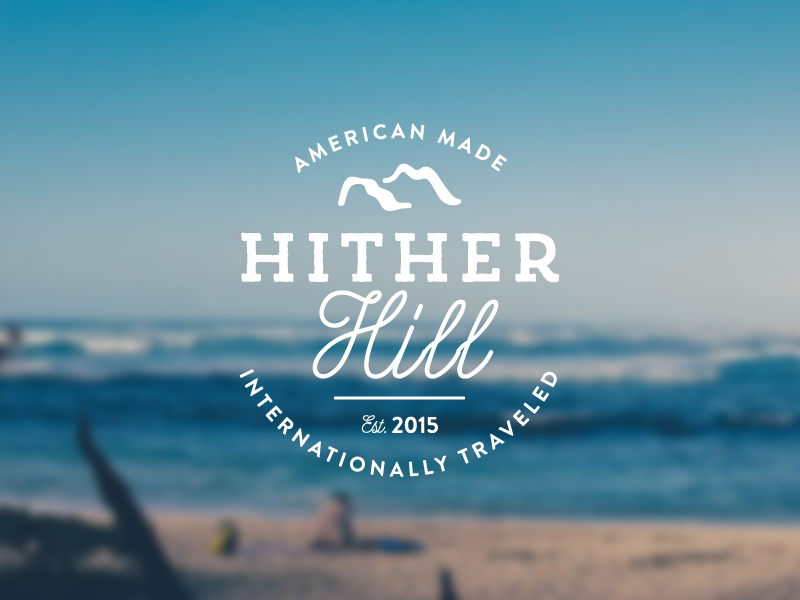 Hither Hill Badge Lockups adventure america americana badge bag brand design lockup logo nautical text travel