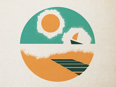 Beach beach boat ocean retro sail sand sea sun surf texture vector vintage