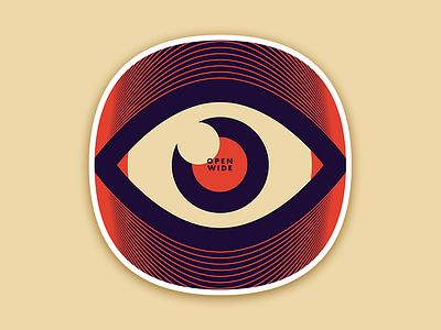 Open Wide Sticker body eye futura human ocular open retro spy sticker video vintage visual