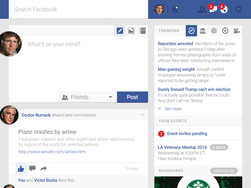 Facebook Newsfeed Redesign