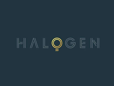 Halogen Logotype display electricity foil font halogen light lightbulb logo logotype modern type typography