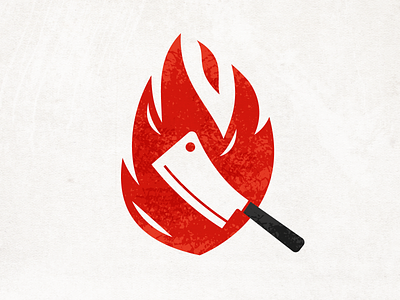 Chop House blaze butcher chef chop cleaver fire flame house icon kitchen knife logo restaurant steak texture