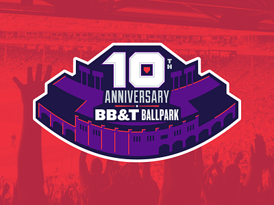 BB&T Ballpark 10th Anniversary Badge Concept 1