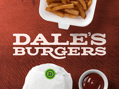 Dale's Burgers brand branding burger dale fast food food french fries fries grill logo restaurant rough type vector