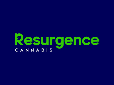Resurgence, Concept 1 brand business cannabis cbd design dose drug farm freelance grow hemp identity logo marijuana medical medicine plant pot smoke wordmark
